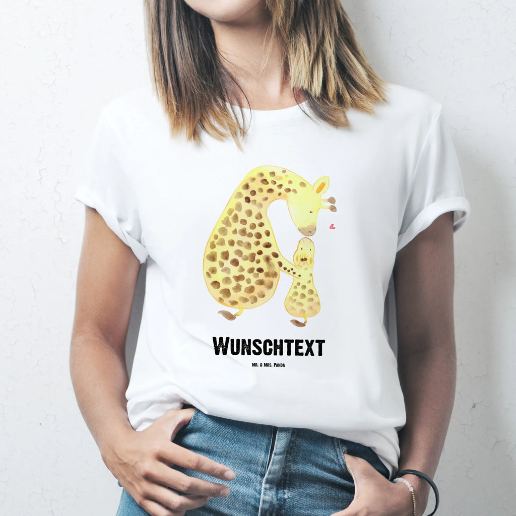 Rozmiar L Personalizowana koszulka żyrafa dziecko T-Shirt mit Namen, Bedrucken, Wunschtext, T-Shirt Personalisiert, T-Shirt mit Aufruck, Wildtiere, Afrika, Giraffe, Mama, Sohn, Kind, Tochter, Lieblingsmensch, Mutter