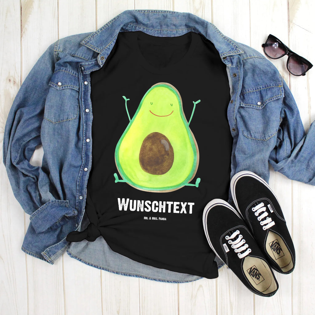Personalised T-Shirt avocado Happy T-Shirt Personalisiert, Wunschtext, Bedrucken, T-Shirt mit Namen, T-Shirt mit Aufruck, Veggie, Vegan, Avocado, Gesund, Chaos