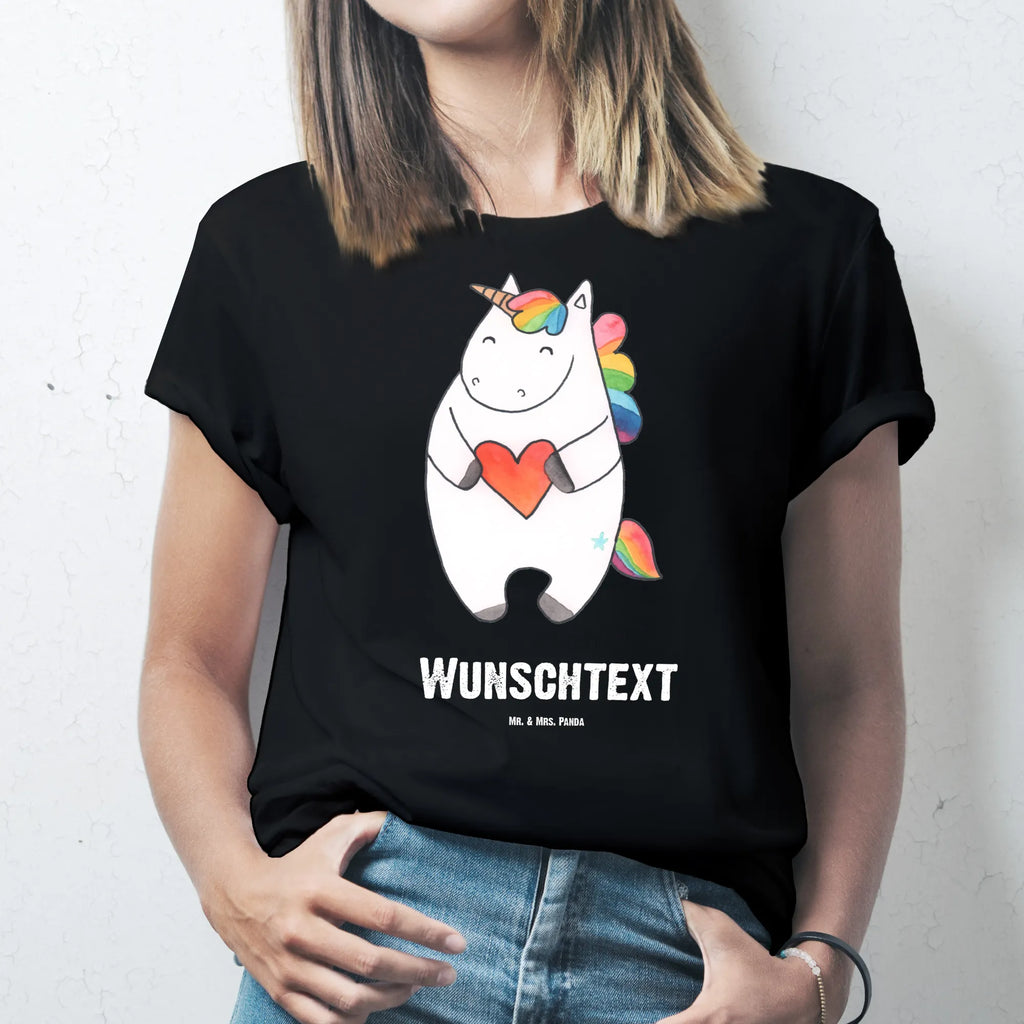 Rozmiar L Personalizowana koszulka Jednorożec serce T-Shirt mit Aufruck, Bedrucken, T-Shirt Personalisiert, Wunschtext, T-Shirt mit Namen, Einhorn Deko, Unicorn, Einhorn, Einhörner, Schlimm, Witzig, Bunt, böse, Lustig, Freundin, Anders, Herz