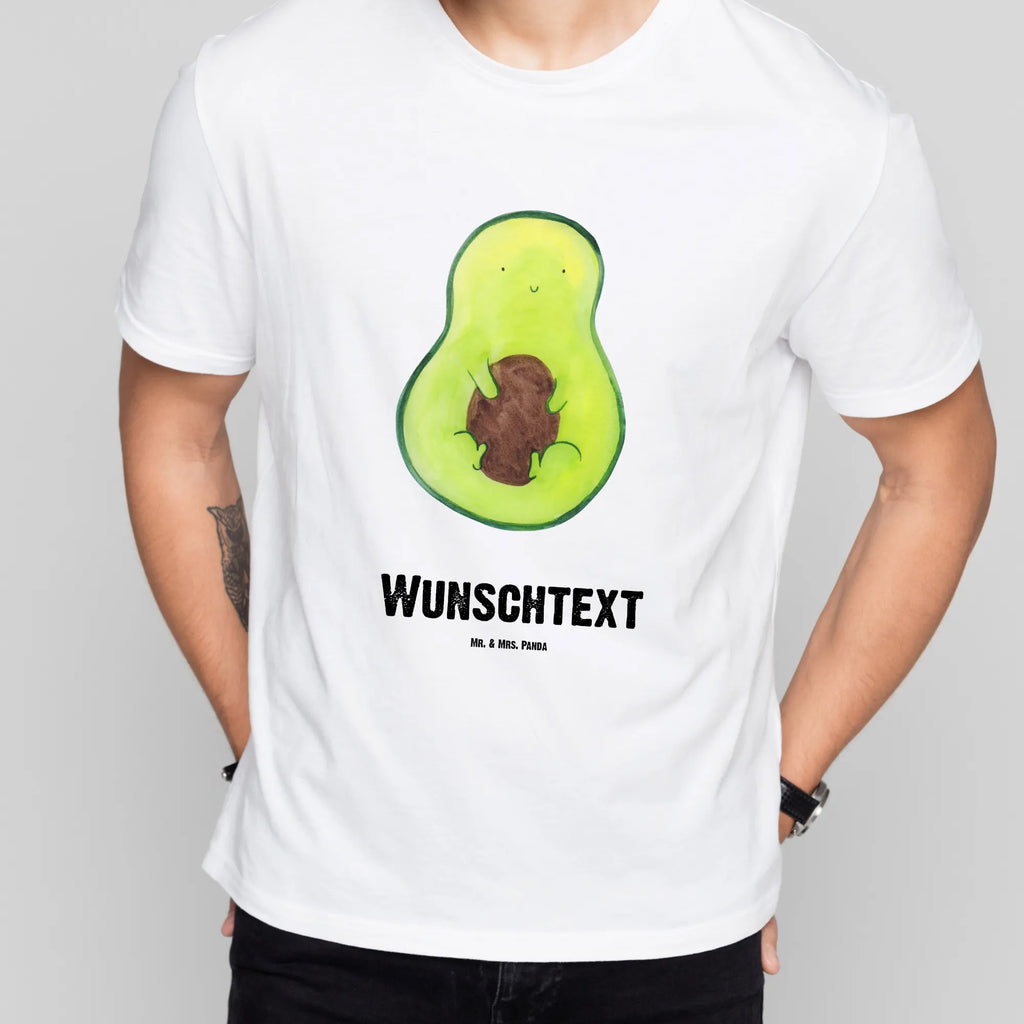 Personalisiertes T-Shirt Avocado mit Kern T-Shirt mit Namen, Wunschtext, Bedrucken, T-Shirt mit Aufruck, T-Shirt Personalisiert, Veggie, Vegan, Avocado, Gesund, Avocadokern, Spruch Leben, Pflanze, Avokado, Kern