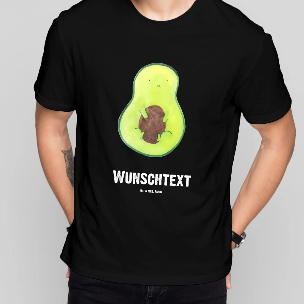 Personalisiertes T-Shirt Avocado mit Kern T-Shirt mit Namen, Wunschtext, Bedrucken, T-Shirt mit Aufruck, T-Shirt Personalisiert, Veggie, Vegan, Avocado, Gesund, Avocadokern, Spruch Leben, Pflanze, Avokado, Kern