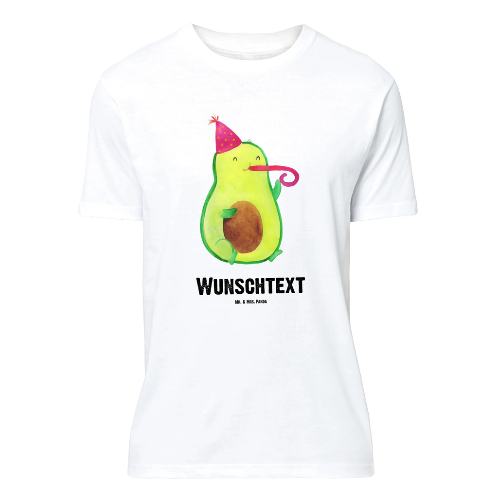 Personalised T-Shirt avocado Celebration Männer, T-Shirt Personalisiert, Frauen, Wunschtext, T-Shirt mit Namen, T-Shirt mit Aufruck, Bedrucken, Avocado, Veggie, Vegan, Gesund, Geburtstag, Fete, Party, Gute Laune, Tröte, Feierlichkeit, Feier