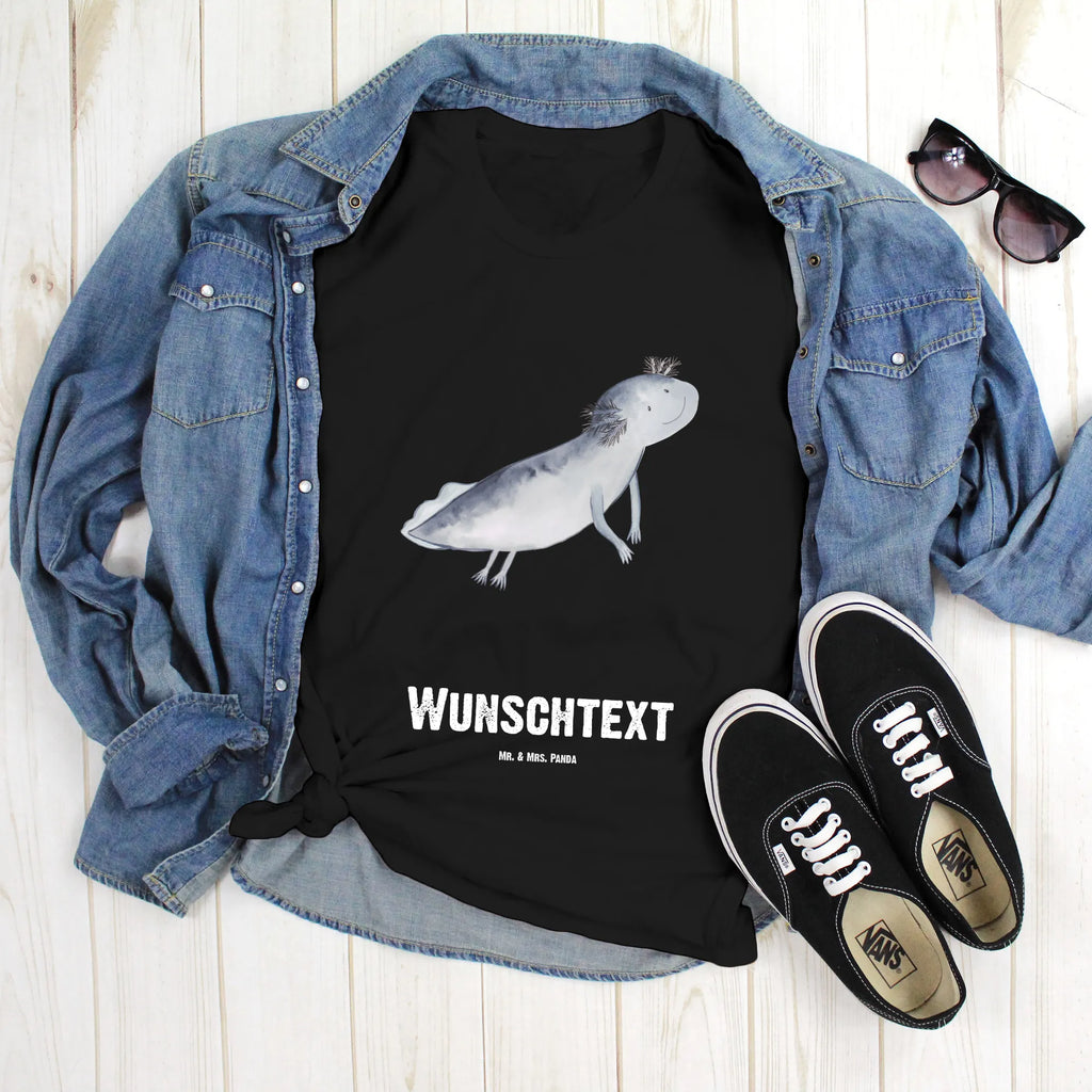 Rozmiar L Personalizowana koszulka ajolotl pływanie Bedrucken, Wunschtext, T-Shirt mit Namen, T-Shirt mit Aufruck, T-Shirt Personalisiert, Molch, Axolotl, Probleme, Motivation, Lurche, Schwanzlurch, Lösungen, Lurch, Axolot, Problem