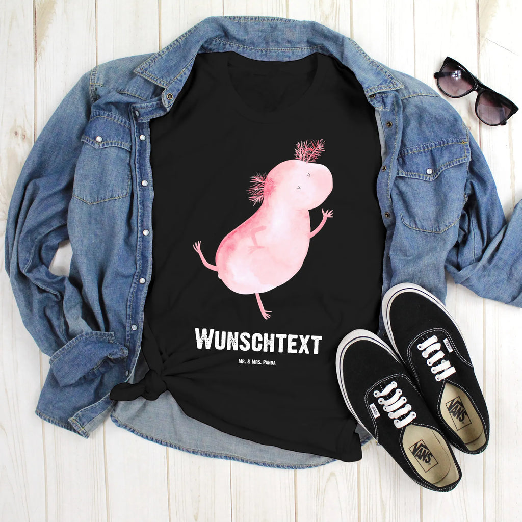 Rozmiar L Personalizowana koszulka aksolotl tańczyć T-Shirt mit Aufruck, T-Shirt mit Namen, Bedrucken, Wunschtext, T-Shirt Personalisiert, Molch, Axolotl, Freundin, Beste Freundin, Lurche, Sterne, Dachschaden, Schwanzlurch, Verrückt, Lurch, Axolot