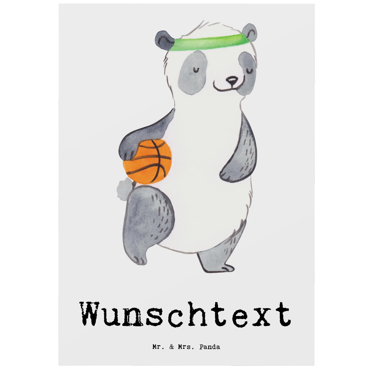 Personalised postcard panda basketball Gift, giving, thank you, award, profit, athlete, basketball club, basketball court, basketball association