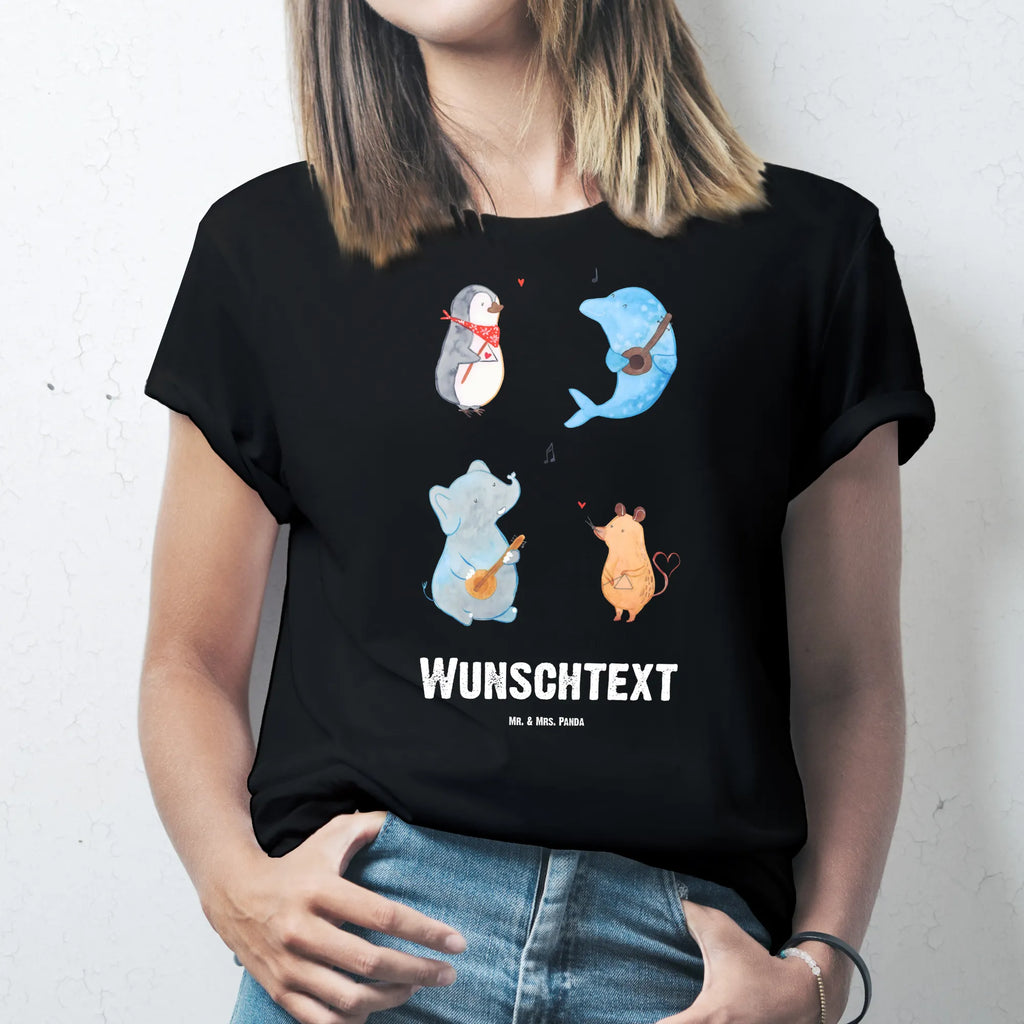 Rozmiar L Personalizowana koszulka Wielki zespół Bedrucken, T-Shirt Personalisiert, T-Shirt mit Aufruck, T-Shirt mit Namen, Wunschtext, Lustige Sprüche, Gute Laune, Tiere, Tiermotive, Musikanten, Hund, Gitarre, Maus, Musik, Delfin, Elefant, Triangel, Pinguin, Band