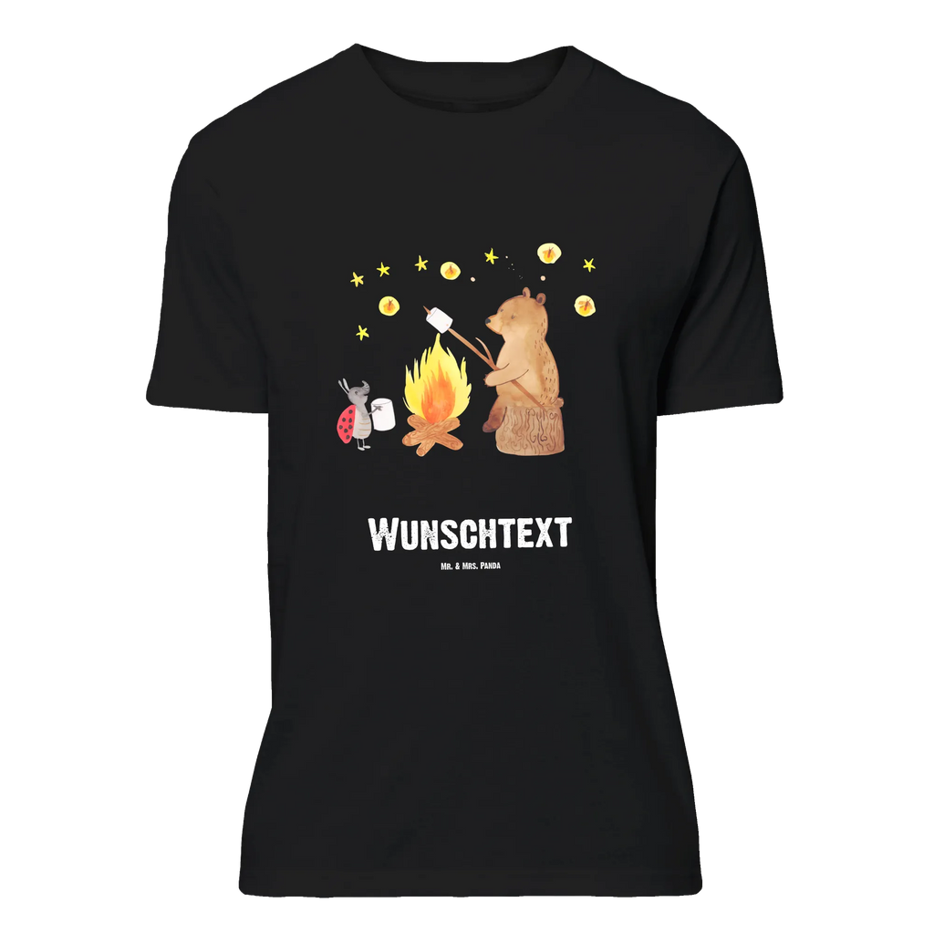 Personalisiertes T-Shirt Bär & Marienkäfer Lagerfeuer T-Shirt mit Namen, Wunschtext, T-Shirt mit Aufruck, T-Shirt Personalisiert, Bedrucken, Teddybär, Teddy, Bär, Lagerfeuer