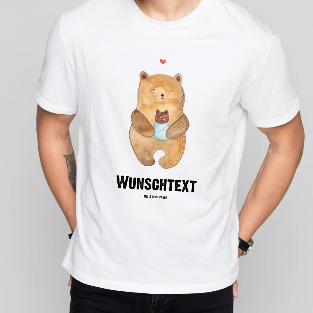 Personalisiertes T-Shirt Bär mit Baby Bedrucken, T-Shirt mit Namen, Wunschtext, T-Shirt Personalisiert, T-Shirt mit Aufruck, Teddybär, Teddy, Bär, Neffe, Geburt, Mutter, Enkel, Täufling, Glückwunsch, Taufe, Geburtstag, Nichte, Eltern, Enkelin, Baby