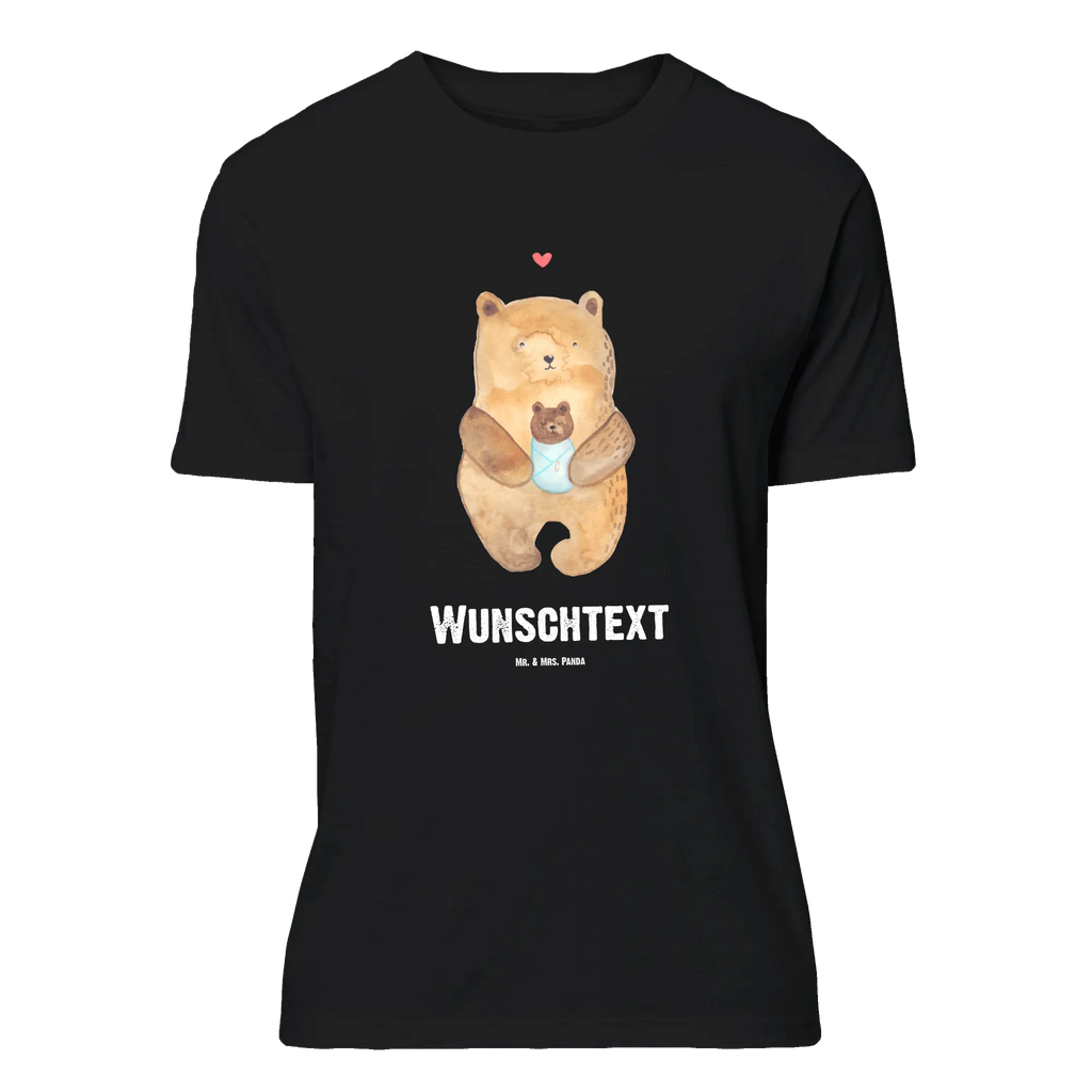 Personalisiertes T-Shirt Bär mit Baby Bedrucken, T-Shirt mit Namen, Wunschtext, T-Shirt Personalisiert, T-Shirt mit Aufruck, Teddybär, Teddy, Bär, Neffe, Geburt, Mutter, Enkel, Täufling, Glückwunsch, Taufe, Geburtstag, Nichte, Eltern, Enkelin, Baby