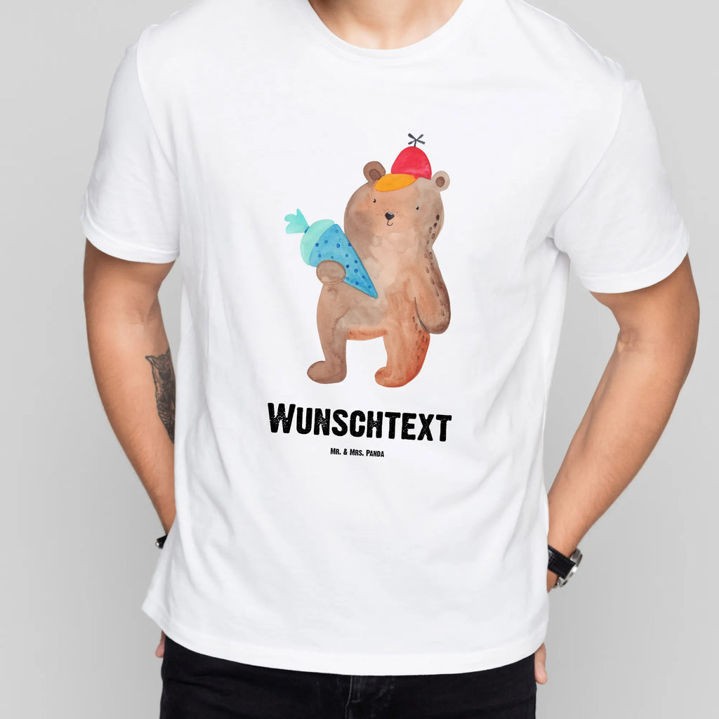Rozmiar L Personalizowana koszulka Niedźwiedź Torebka szkolna Bedrucken, T-Shirt Personalisiert, T-Shirt mit Namen, Frauen, Wunschtext, Männer, T-Shirt mit Aufruck, Bär, Teddy, Teddybär, Bär Motiv, Schulanfang, Schultüte, Erster Schultag Geschenk, Grundschule, Schulbeginn, Schule Geschenk, Einschulung Geschenk
