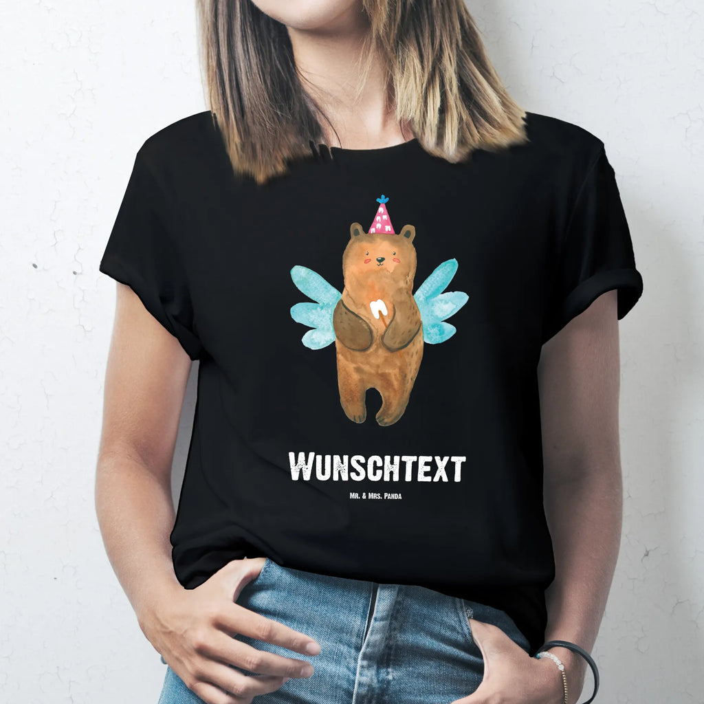 Rozmiar L Personalizowana koszulka niedźwiedź Wróżka zębów T-Shirt mit Namen, Bedrucken, T-Shirt Personalisiert, Wunschtext, T-Shirt mit Aufruck, Teddybär, Teddy, Bär, Erster Zahn, Zahnfee, Fee, Milchzahn