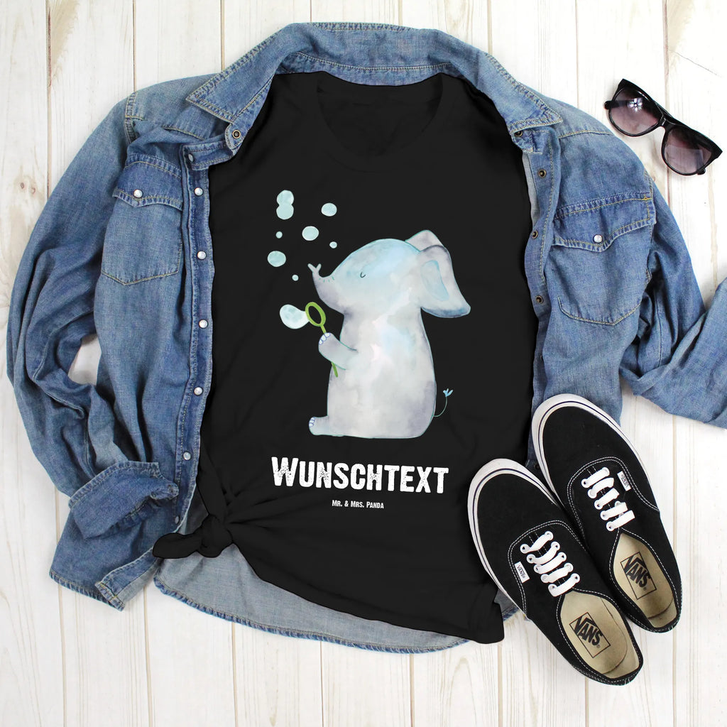 Personalised T-Shirt elephant soap bubbles Bedrucken, T-Shirt mit Aufruck, Wunschtext, T-Shirt Personalisiert, T-Shirt mit Namen, Gute Laune, Lustige Sprüche, Tiere, Tiermotive, Liebesspruch, Seifenblasen, Elefant, Heimat, Elefanten, Dickhäuter, Gefühl. Daheim, Rüsseltier, Liebe, Liebesbeweis