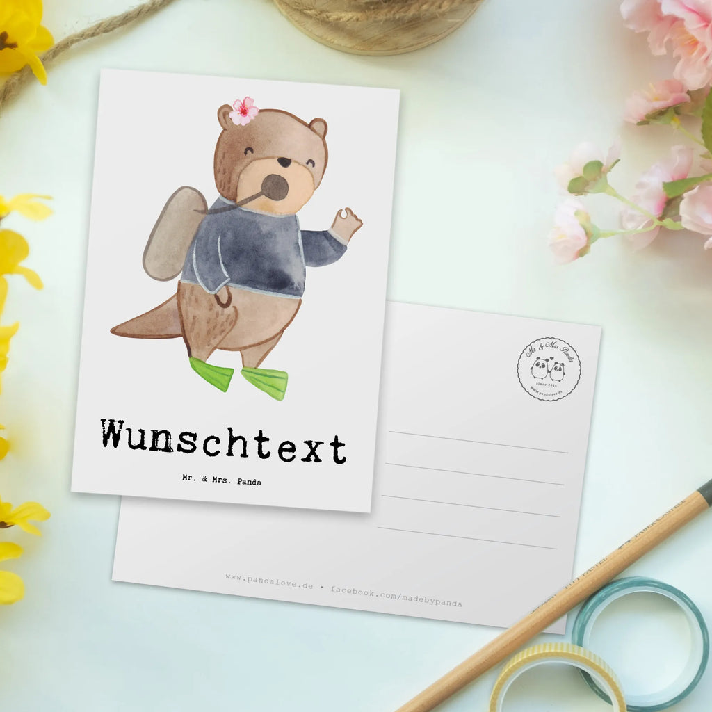 Personalised postcard Diver Heart gift, gift idea, best, farewell gift, passing exam, anniversary, retirement, promotion, job start, sayings, funny, profession