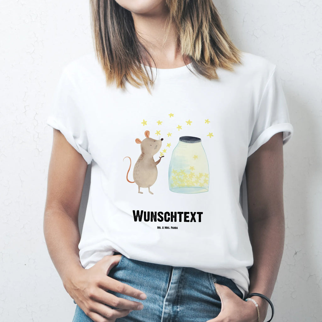 Personalised T-Shirt Mouse Stars T-Shirt mit Aufruck, T-Shirt mit Namen, Wunschtext, T-Shirt Personalisiert, Bedrucken, Lustige Sprüche, Gute Laune, Tiere, Tiermotive, Schwangerschaft, Maus, Geburtstag, Kind, Geburt, Sterne, Wunsch, Taufgeschenk, Kindergeburtstag, Erstes Kind, Taufe, Träume, Hoffnung