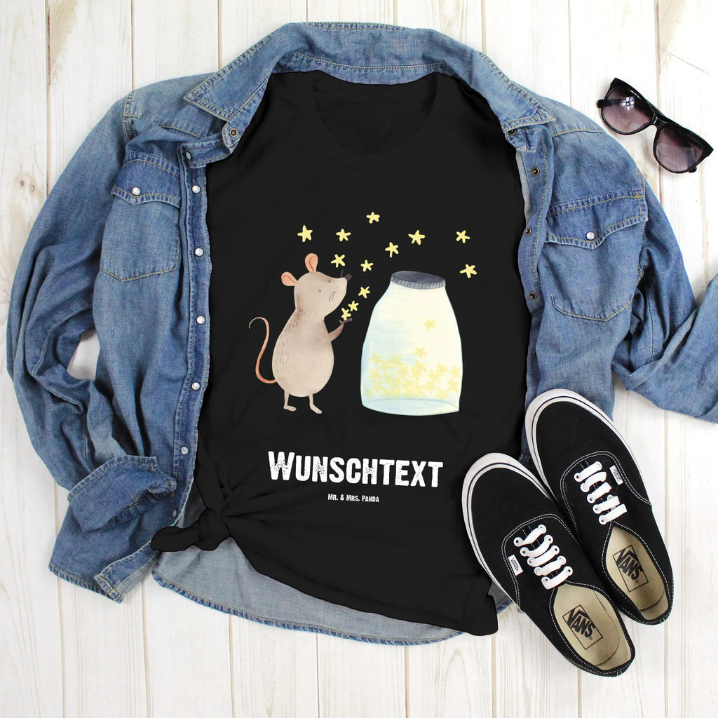 Personalised T-Shirt Mouse Stars T-Shirt mit Aufruck, T-Shirt mit Namen, Wunschtext, T-Shirt Personalisiert, Bedrucken, Lustige Sprüche, Gute Laune, Tiere, Tiermotive, Schwangerschaft, Maus, Geburtstag, Kind, Geburt, Sterne, Wunsch, Taufgeschenk, Kindergeburtstag, Erstes Kind, Taufe, Träume, Hoffnung