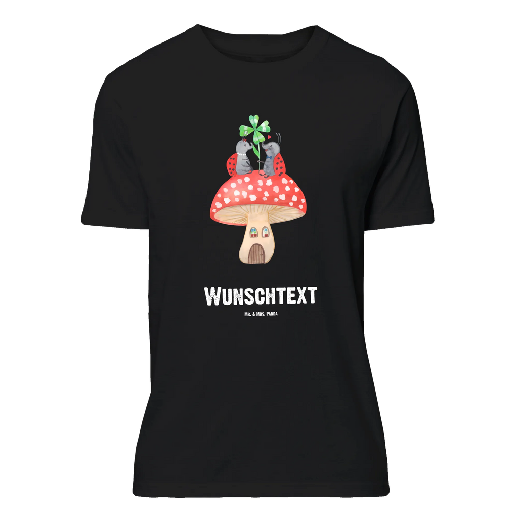 Personalised T-Shirt ladybug toadstool T-Shirt mit Namen, Wunschtext, Bedrucken, T-Shirt mit Aufruck, T-Shirt Personalisiert, Lustige Sprüche, Gute Laune, Tiere, Tiermotive, Marienkäfer, Wohnung, Haus, Zuhause, Fliegenpilz, Fleigenpilzhaus