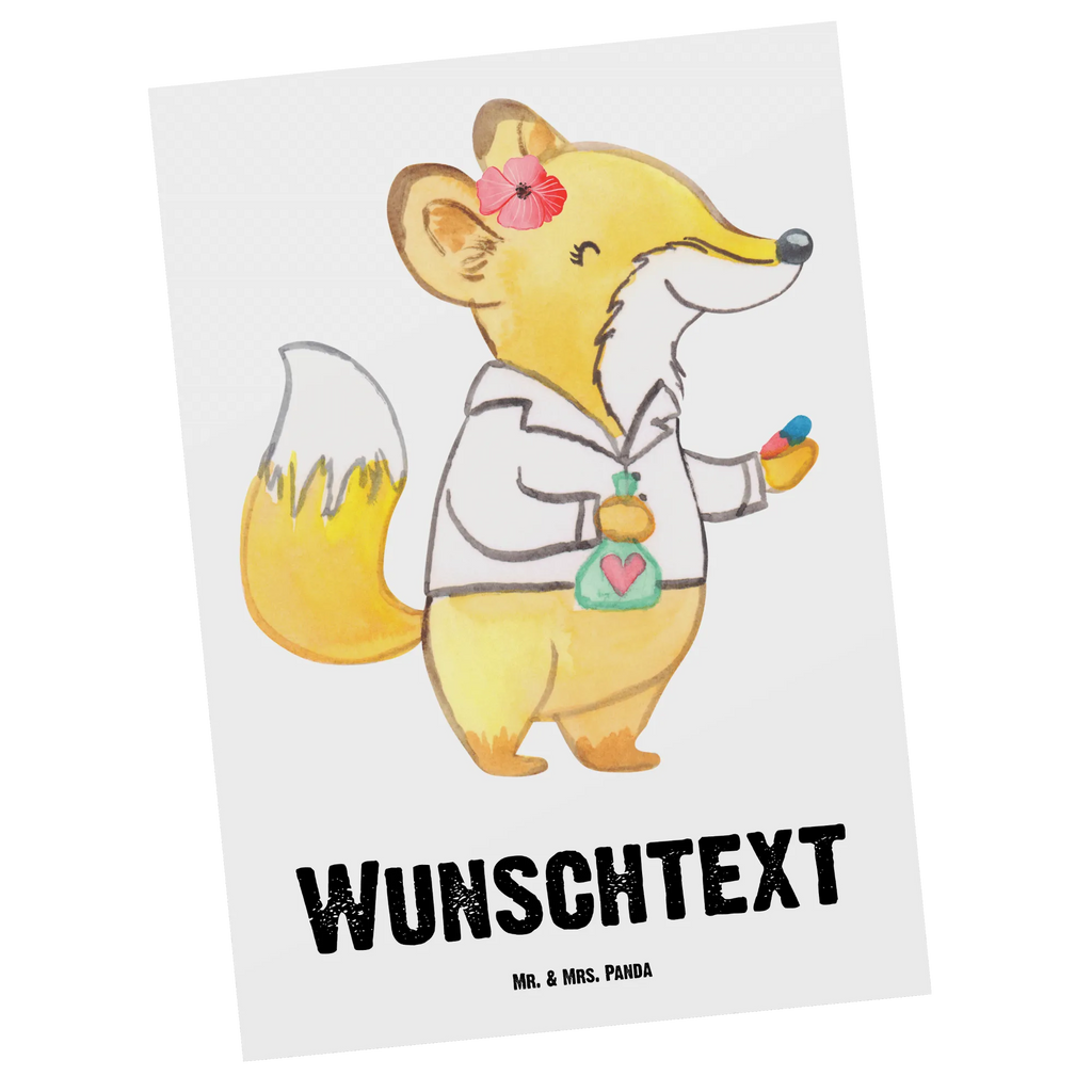 Personalizowana kartka pocztowa farmaceutka Serce Zawód, Wykształcenie, Jubileusz, Pożegnanie, Emerytura, Kolega, Koleżanka, Prezent, Dawać, Pracownik, Współpracownik, Firma, Dziękuję, Dziękuję bardzo