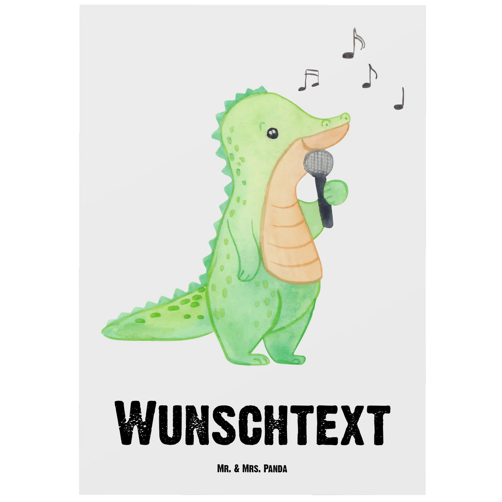 Personalised postcard crocodile To sing Gift, sport, hobby, giving, thank you, award, profit, athlete, band, live performance, vocals, hobby singers, Singing