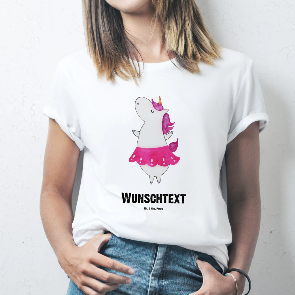 Rozmiar L Personalizowana koszulka Jednorożec balerina T-Shirt mit Namen, Frauen, Männer, T-Shirt mit Aufruck, Bedrucken, T-Shirt Personalisiert, Wunschtext, Einhorn Deko, Unicorn, Einhorn, Einhörner, Lebensfreude, Tänzerin, Spaß, Wohnung, Party, Ballerina, Tanzen, Feiern, Geburtstag, Lebenslust