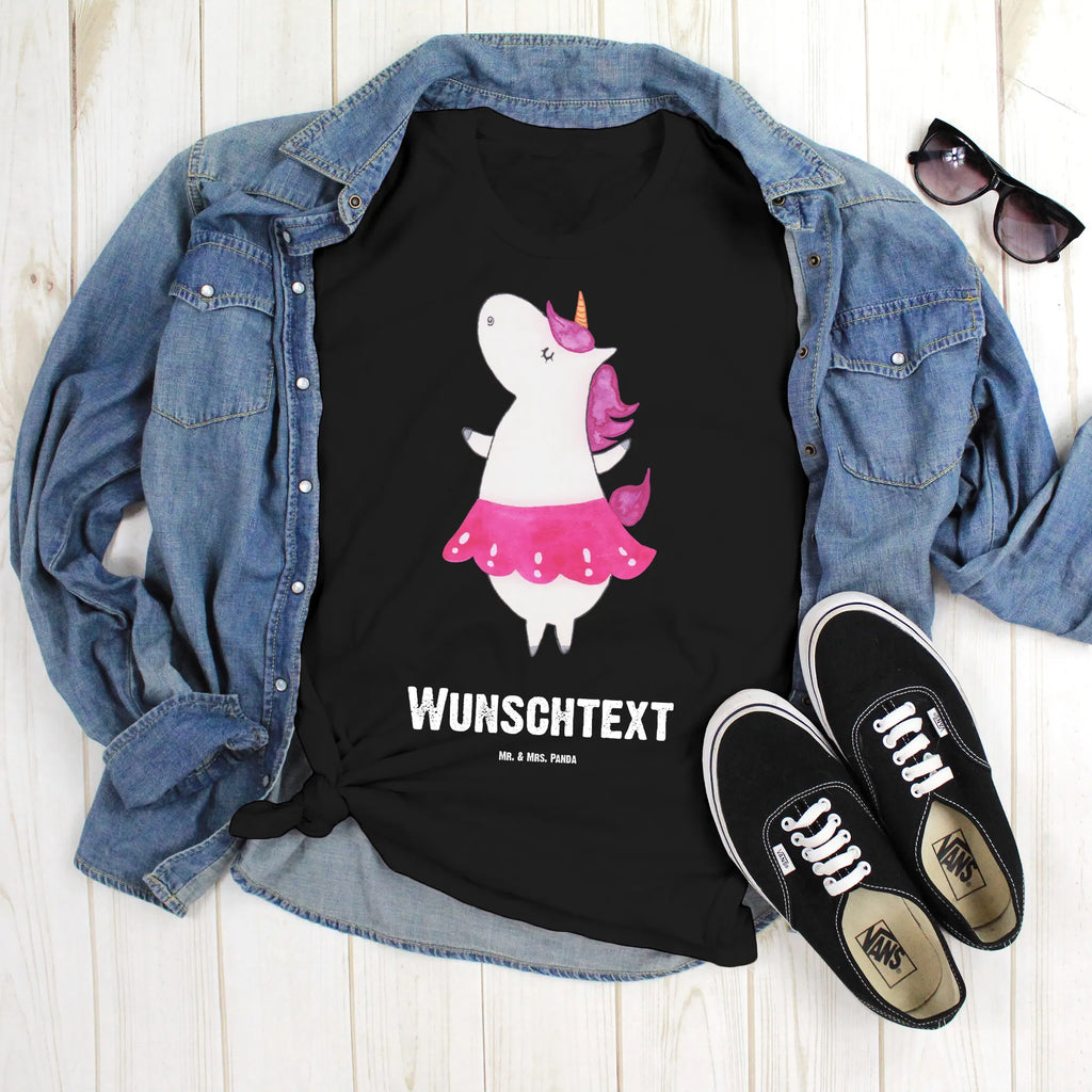 Rozmiar L Personalizowana koszulka Jednorożec balerina T-Shirt mit Namen, Frauen, Männer, T-Shirt mit Aufruck, Bedrucken, T-Shirt Personalisiert, Wunschtext, Einhorn Deko, Unicorn, Einhorn, Einhörner, Lebensfreude, Tänzerin, Spaß, Wohnung, Party, Ballerina, Tanzen, Feiern, Geburtstag, Lebenslust