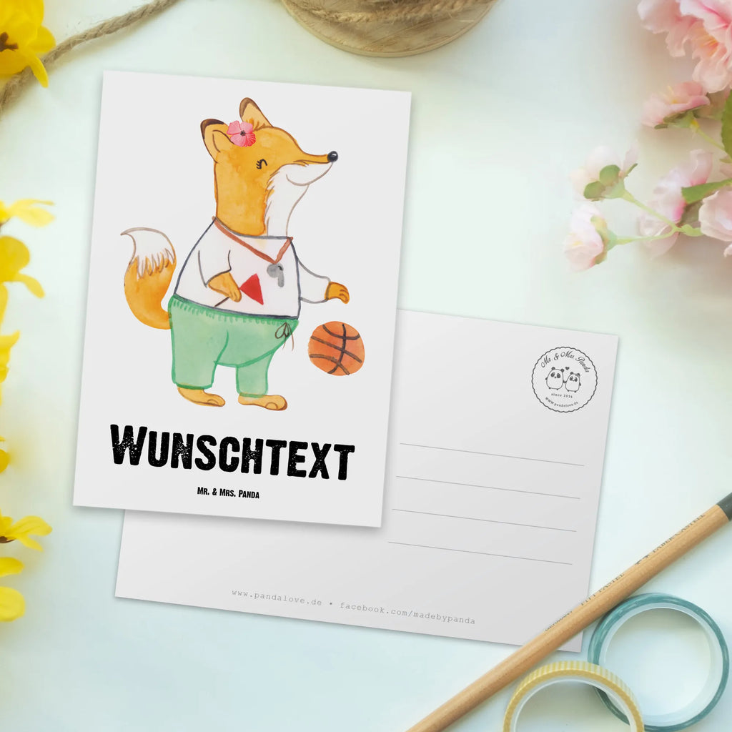 Personalised postcard Basketball coach heart gift, gift idea, best, farewell gift, passing exam, anniversary, retirement, promotion, job start, sayings, funny, profession