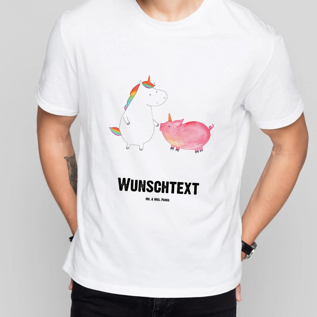 Rozmiar L Personalizowana koszulka jednorożec świnia T-Shirt mit Namen, T-Shirt Personalisiert, Bedrucken, Wunschtext, T-Shirt mit Aufruck, Einhorn Deko, Unicorn, Einhorn, Einhörner, Schwein, Freundin, Schweinhorn, Freundschaft, Schweinchen