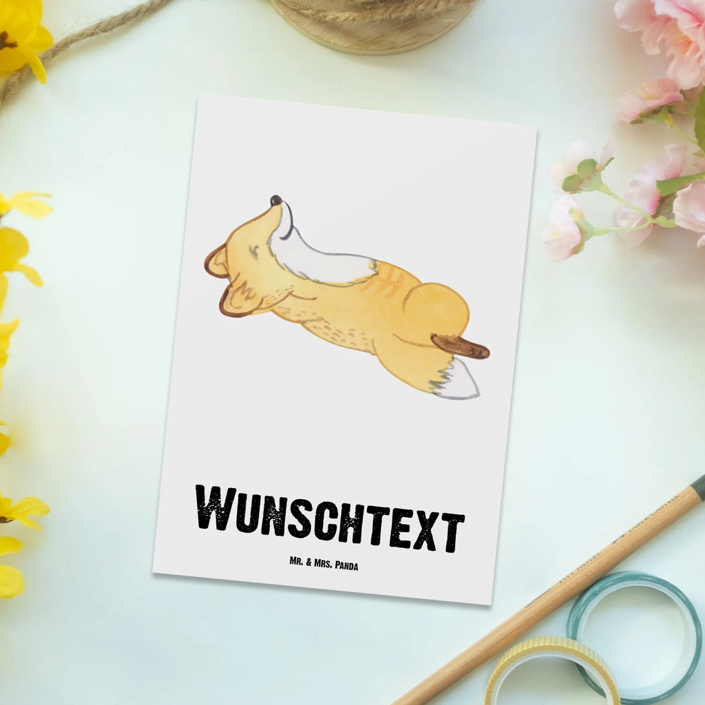 Personalised postcard Fox crunches Gift, sport, hobby, giving, thank you, award, profit, athlete, Crunches, fitness, crunches, gym