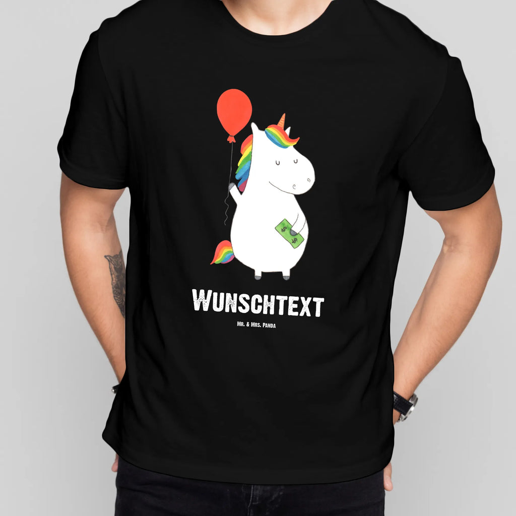 Rozmiar L Personalizowana koszulka Jednorożec Balon T-Shirt mit Aufruck, Bedrucken, Wunschtext, T-Shirt Personalisiert, T-Shirt mit Namen, Einhorn Deko, Unicorn, Einhorn, Einhörner, Geld, Lebenslust, Freude, Luftballon, Freundin, Geschenk