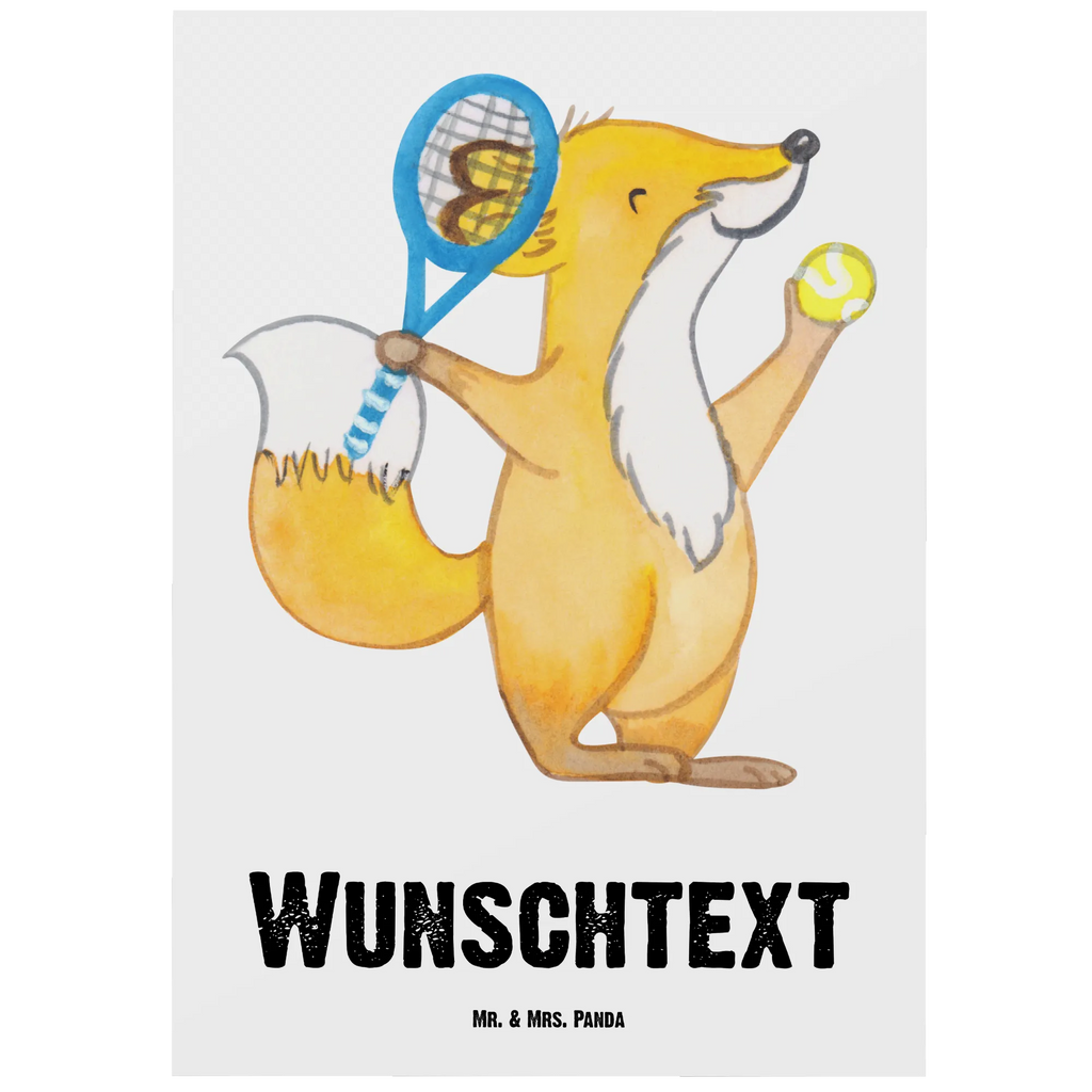 Personalisierte Postkarte Fuchs Tennis spielen Einladung mit Namen, Postkarte personalisierbar, Geschenkkarte mit Wunschtext, Postkarte mit Namen, Karte mit Wunschtext, Karte mit Namen, Postkarte bedrucken, Grußkarte mit Namen, Ansichtskarte mit Wunschtext, Postkarte mit Wunschtext, Grußkarte mit Wunschtext, Geschenkkarte mit Namen, Ansichtskarte mit Namen, Einladung mit Wunschtext, Geschenk, Sport, Sportart, Hobby, Schenken, Danke, Dankeschön, Auszeichnung, Gewinn, Sportler, Tennis spielen, Tennis Turnier, Tennisclub, Tennisverein, Ballsportart