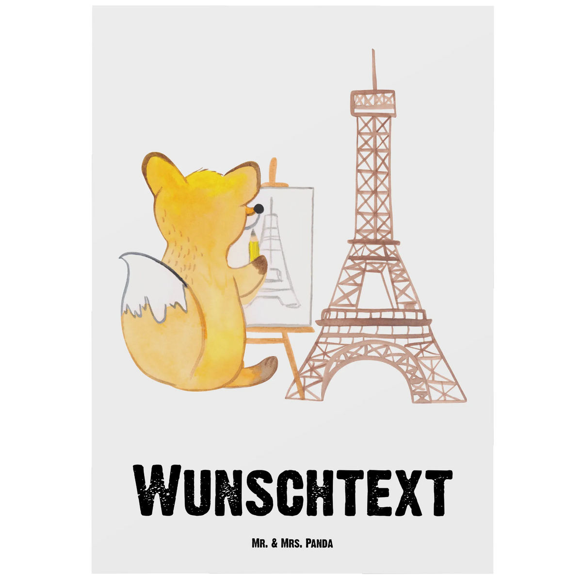 Personalised postcard Fox Urban sketching Gift, giving, thank you, award, profit, athlete, painting, drawing, drawing school