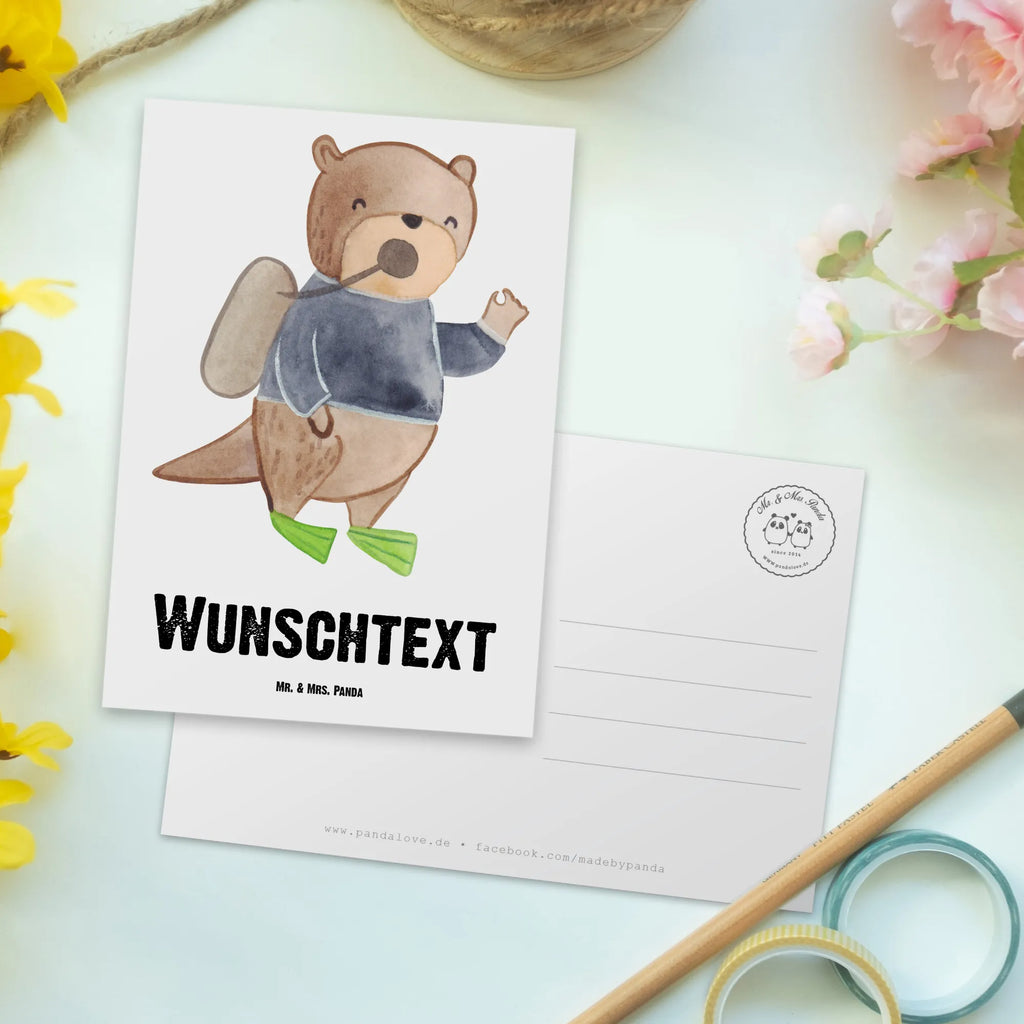 Personalisierte Postkarte Tauchlehrer Herz Postkarte mit Namen, Geschenkkarte mit Namen, Postkarte Personalisierbar, Karte mit Namen, Postkarte mit Wunschtext, Grußkarte mit Wunschtext, Postkarte Bedrucken, Einladung mit Wunschtext, Karte mit Wunschtext, Einladung mit Namen, Ansichtskarte mit Wunschtext, Geschenkkarte mit Wunschtext, Grußkarte mit Namen, Ansichtskarte mit Namen, Geschenk, Schenken, Jubiläum, Danke, Dankeschön, Beruf, Ausbildung, Abschied, Rente, Kollege, Kollegin, Arbeitskollege, Mitarbeiter, Firma