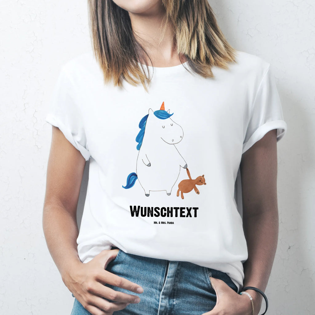 Personalised T-Shirt unicorn teddy Wunschtext, Bedrucken, T-Shirt Personalisiert, T-Shirt mit Aufruck, T-Shirt mit Namen, Einhorn Deko, Unicorn, Einhorn, Einhörner, Freundin, Singleleben, Single, Bett, Gute Nacht, schlafen, Träumen