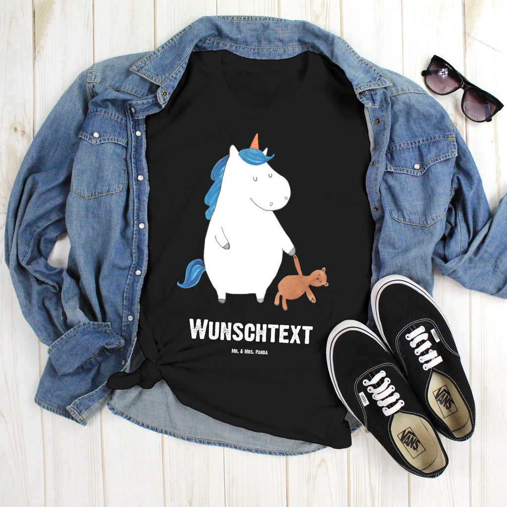Personalised T-Shirt unicorn teddy Wunschtext, Bedrucken, T-Shirt Personalisiert, T-Shirt mit Aufruck, T-Shirt mit Namen, Einhorn Deko, Unicorn, Einhorn, Einhörner, Freundin, Singleleben, Single, Bett, Gute Nacht, schlafen, Träumen