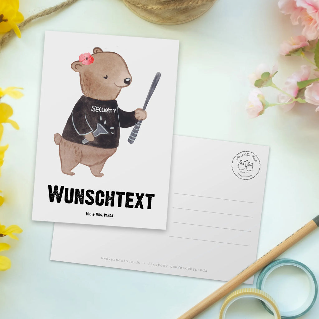 Personalizowana kartka pocztowa Pracowniczka ochrony serce Zawód, Wykształcenie, Jubileusz, Pożegnanie, Emerytura, Kolega, Koleżanka, Prezent, Dawać, Pracownik, Współpracownik, Firma, Dziękuję, Dziękuję bardzo