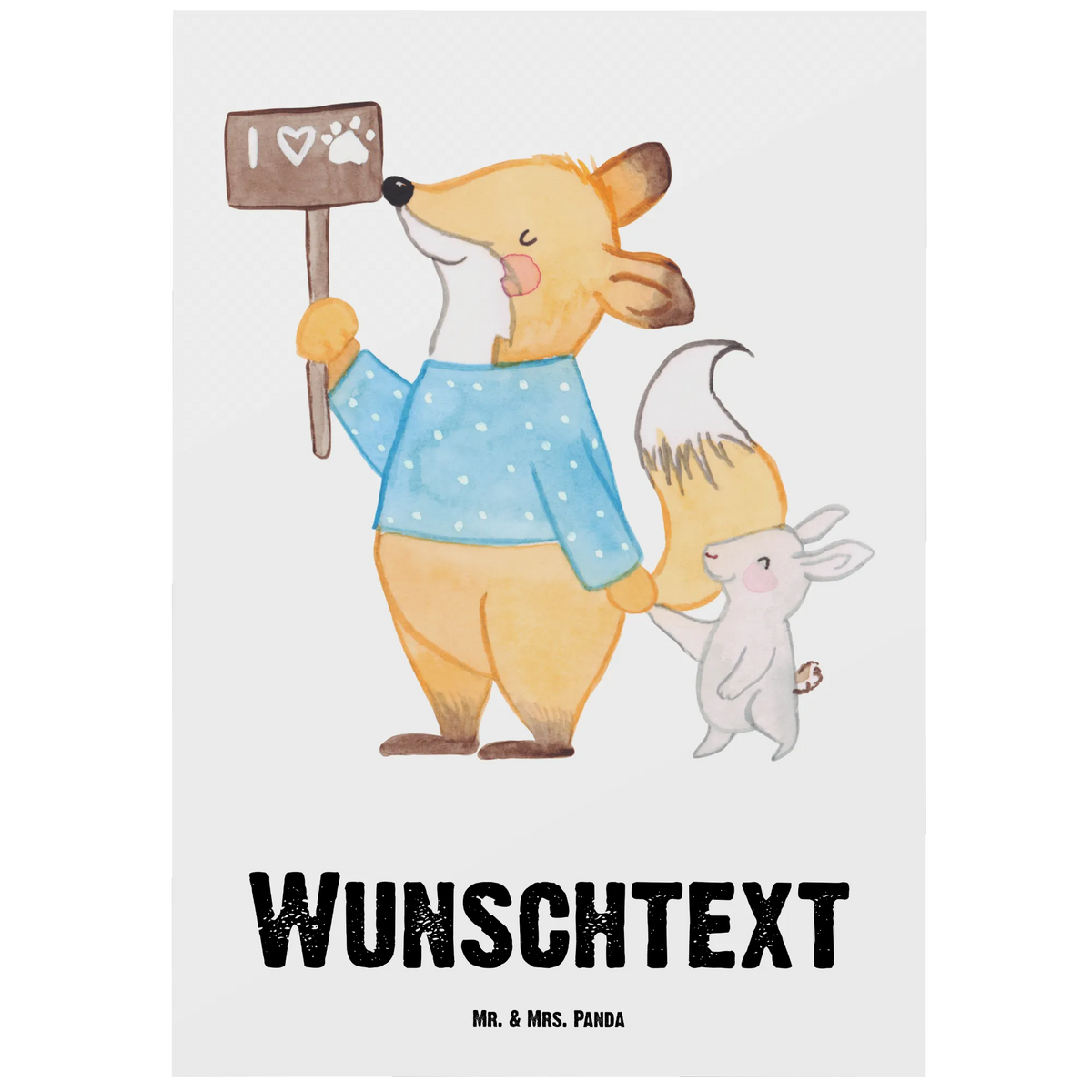 Personalised postcard Animal Protector heart gift, sayings, gift idea, best, farewell gift, passing exam, anniversary, retirement, promotion, job start, profession