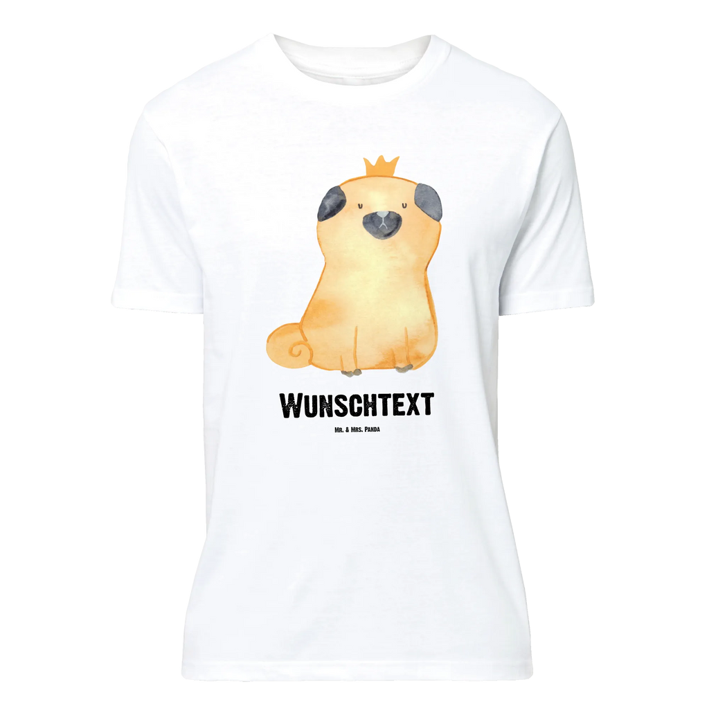 Personalisiertes T-Shirt Mops Krone Bedrucken, Wunschtext, Männer, T-Shirt mit Aufruck, Frauen, T-Shirt mit Namen, T-Shirt Personalisiert, Hund, Hundemotiv, Haustier, Hunderasse, Tierliebhaber, Hundebesitzer, Sprüche, lustig, Hundebesitzer. Spruch, kinderlos, allergisch, Hausregel, Mops