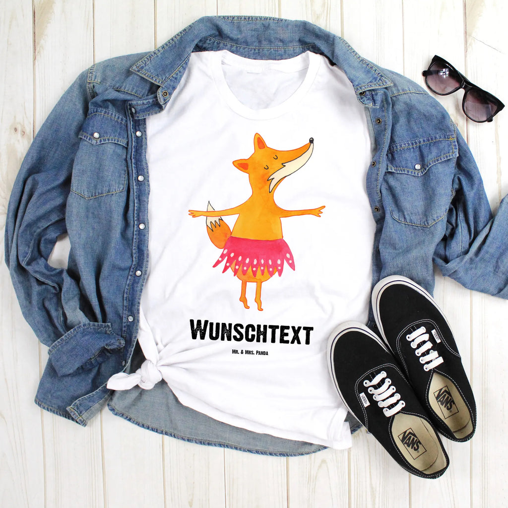 Personalisiertes T-Shirt Fuchs Ballerina T-Shirt mit Namen, Bedrucken, T-Shirt mit Aufruck, T-Shirt Personalisiert, Wunschtext, Fuchs, Ballett, Geburtstag, Tanzen, Party, Tänzerin, Einladung, Füchse, Ballerina, Füchsin, Fuchs Spruch