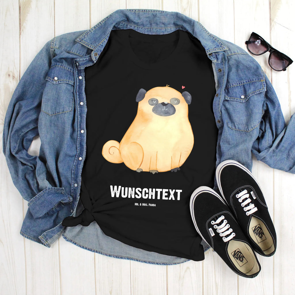 Rozmiar L Personalizowana koszulka Mops Bedrucken, T-Shirt mit Namen, T-Shirt Personalisiert, Wunschtext, T-Shirt mit Aufruck, Hundemotiv, Hund, Haustier, Tierliebhaber, Sprüche, Hunderasse, Hundebesitzer, Mops, Hundeliebe, Liebe