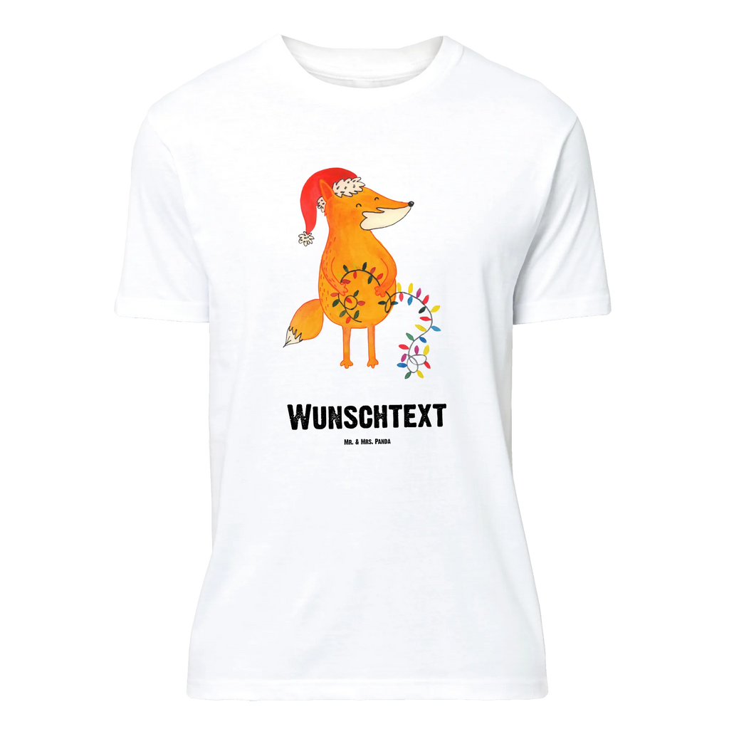 Rozmiar L Personalizowana koszulka lis Boże Narodzenie T-Shirt mit Aufruck, T-Shirt Personalisiert, T-Shirt mit Namen, Bedrucken, Wunschtext, Winter, Weihnachtsdeko, Weihnachten, Nikolaus, Advent, Heiligabend, Wintermotiv, Weihnachtszeit, Fuchs, Geschenk Weihnachten, Füchse, Spruch schön, Weihnachtsmann