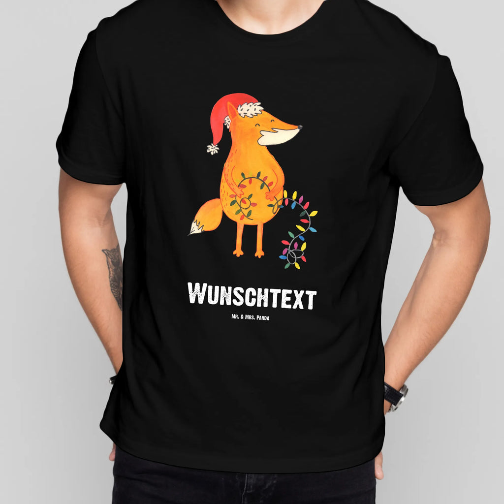 Rozmiar L Personalizowana koszulka lis Boże Narodzenie T-Shirt mit Aufruck, T-Shirt Personalisiert, T-Shirt mit Namen, Bedrucken, Wunschtext, Winter, Weihnachtsdeko, Weihnachten, Nikolaus, Advent, Heiligabend, Wintermotiv, Weihnachtszeit, Fuchs, Geschenk Weihnachten, Füchse, Spruch schön, Weihnachtsmann