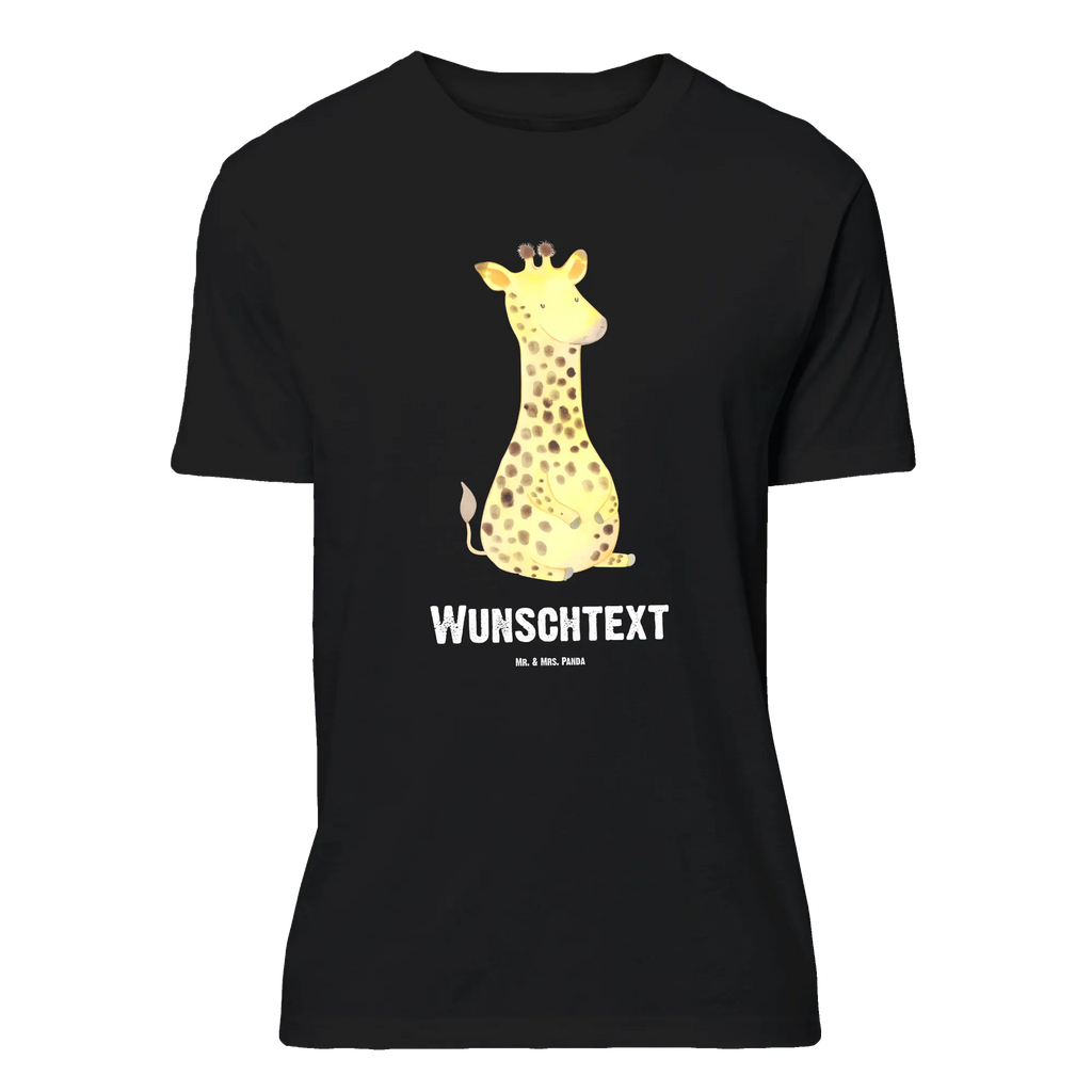 Rozmiar L Personalizowana koszulka żyrafa Zadowolony T-Shirt mit Aufruck, Wunschtext, T-Shirt mit Namen, T-Shirt Personalisiert, Bedrucken, Wildtiere, Afrika, Glück, Zufrieden, Giraffe, Abenteuer
