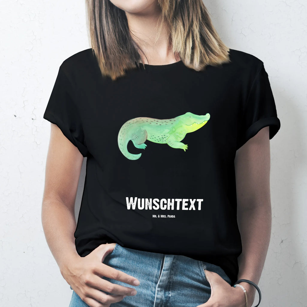 Personalisiertes T-Shirt Krokodil Wunschtext, T-Shirt mit Namen, Bedrucken, T-Shirt Personalisiert, T-Shirt mit Aufruck, Meer, Urlaub, Meerestiere, Lieblingsmensch, Reiselust, Krokodile, Freundin, Abenteuerlust, Verrückt sein, Beste Freundin, Spontan sein, Krokodil
