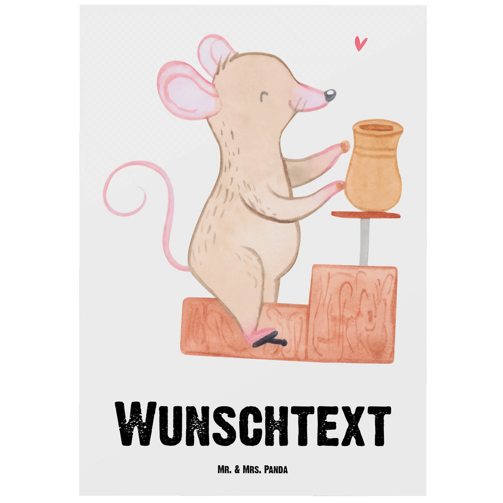 Personalised postcard Mouse pottery Gift, sport, hobby, giving, thank you, award, profit, athlete, Pottery, pottery class, pottery