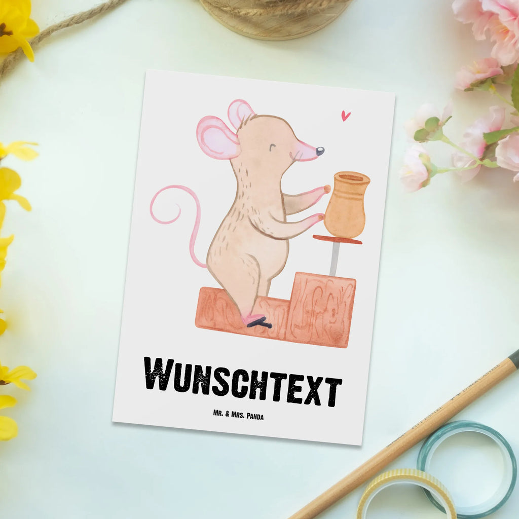 Personalised postcard Mouse pottery Gift, sport, hobby, giving, thank you, award, profit, athlete, Pottery, pottery class, pottery