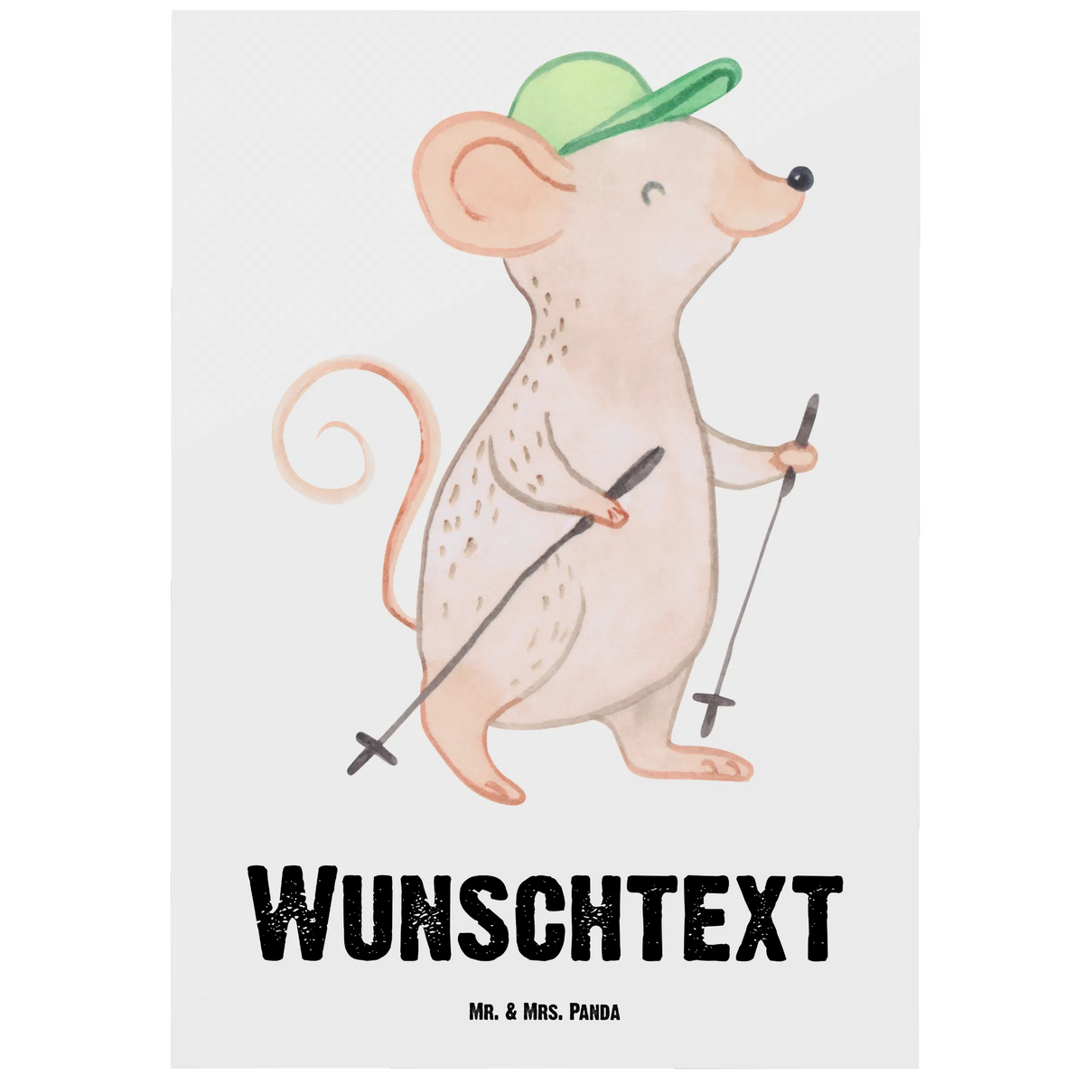 Personalised postcard Mouse walking Gift, sport, hobby, giving, thank you, award, profit, athlete, strolling, walking, Walking, brisk walking