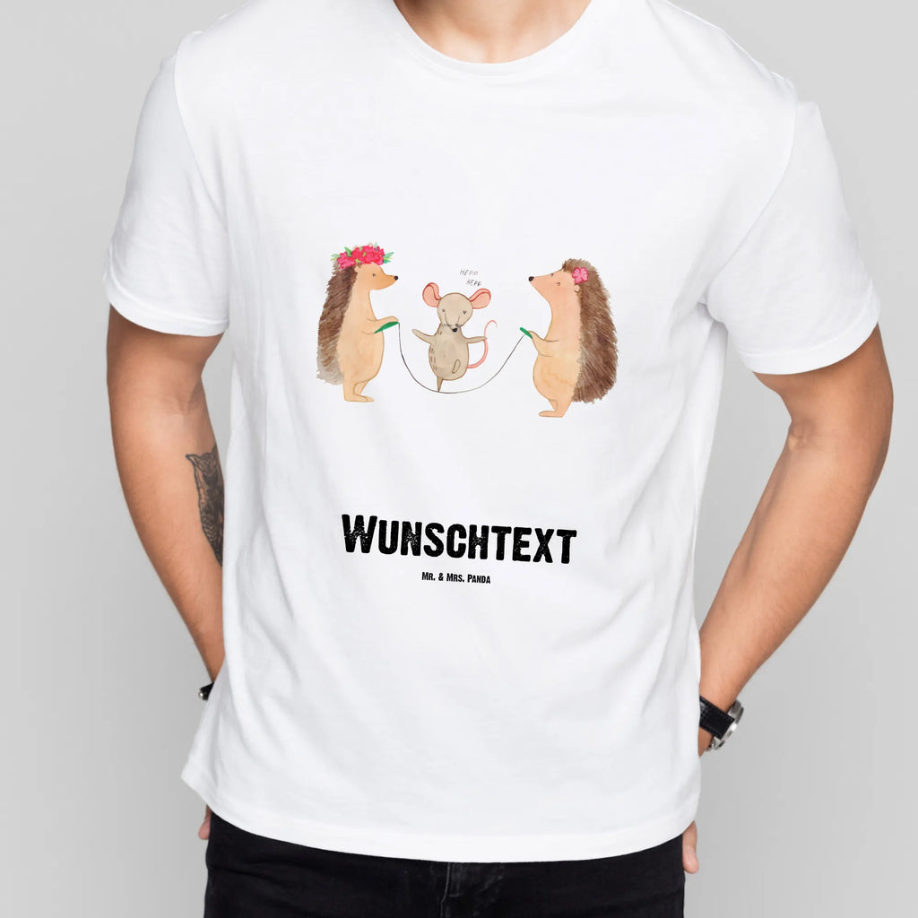 Personalisiertes T-Shirt Igel Seilhüpfen T-Shirt Personalisiert, T-Shirt mit Namen, Bedrucken, T-Shirt mit Aufruck, Wunschtext, Lustige Sprüche, Gute Laune, Tiere, Tiermotive, Kinder, Seilspringen, Kindergarten, Maus, Seilhüpfen, Igel