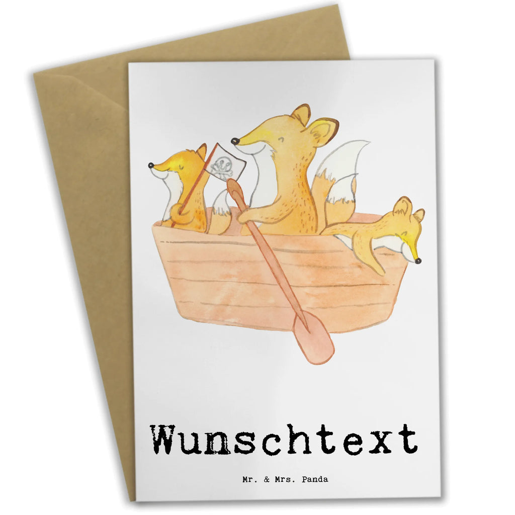 Personalised greetings card Fox Canoeing Gift, sport, hobby, giving, thank you, award, profit, athlete, canoe school, canoe tour, canoe rental, paddling tour, Canoeing