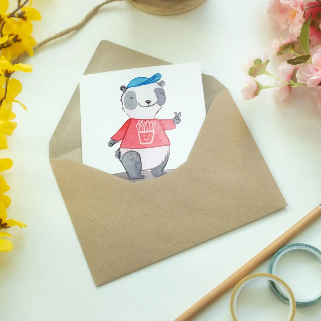 Personalised greetings card panda ride a longboard Gift, sport, hobby, giving, thank you, award, profit, athlete, skating, longboarding