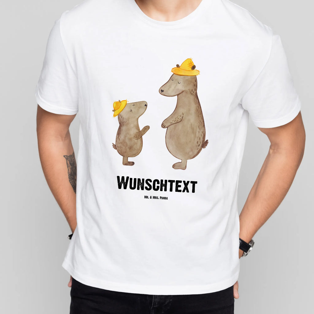 Personalised T-Shirt Bears with hats T-Shirt Personalisiert, T-Shirt mit Namen, T-Shirt mit Aufruck, Oma, Muttertag, Papa, Vatertag, Opa, Bruder, Schwester, Mama, Familie, Bären, Daddy, Paps, Kinder, Family, Vorbild, Dad, Lieblingsmensch, Vater, Sohn, Bär, Papi, Söhne, Kind, Vater-Sohn