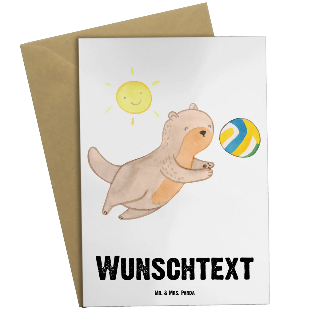 Personalised greetings card otter beach volleyball Gift, sport, hobby, giving, thank you, award, profit, athlete, Beach volleyball, volleyball, volleyball tournament, ball sports